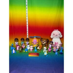 Disney Doc McStuffins Figures Lot Plush Lambie & Rhonda Helicopter